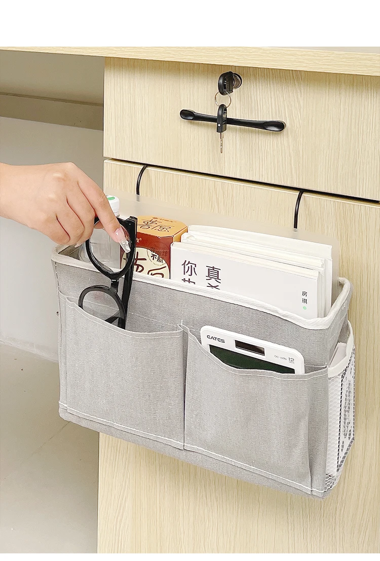 حقيبة تخزين معلقة للأريكة بجانب السرير متعددة الوظائف، سلة معلقة من القماش، أرفف بجانب السرير لتخزين المهجع والشقة