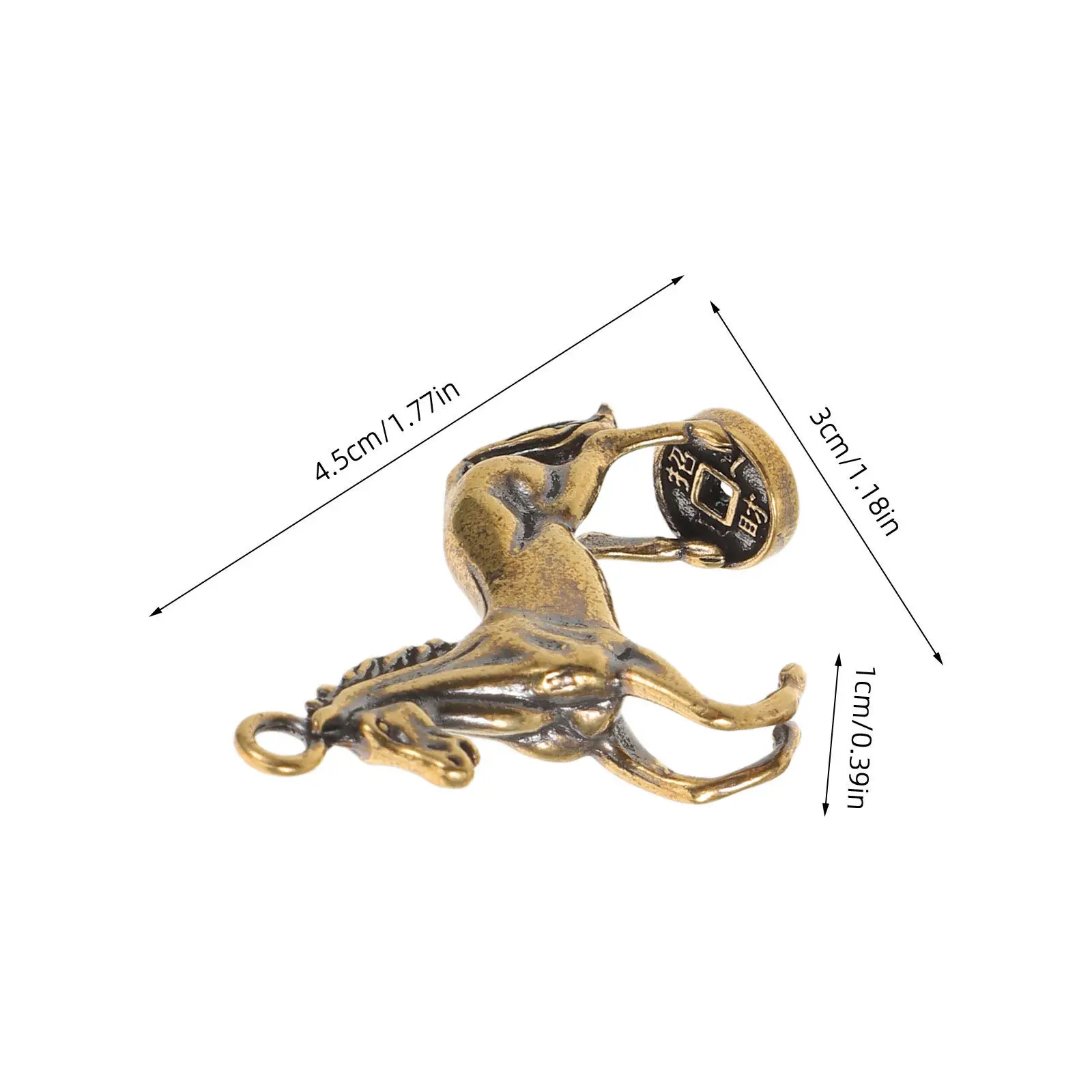 2Pcs Vintage Brass Horse Pendants 2026 Chinese Zodiac Animal Ornament Elegant Strength Symbol for DIY Jewelry Home Office Car
