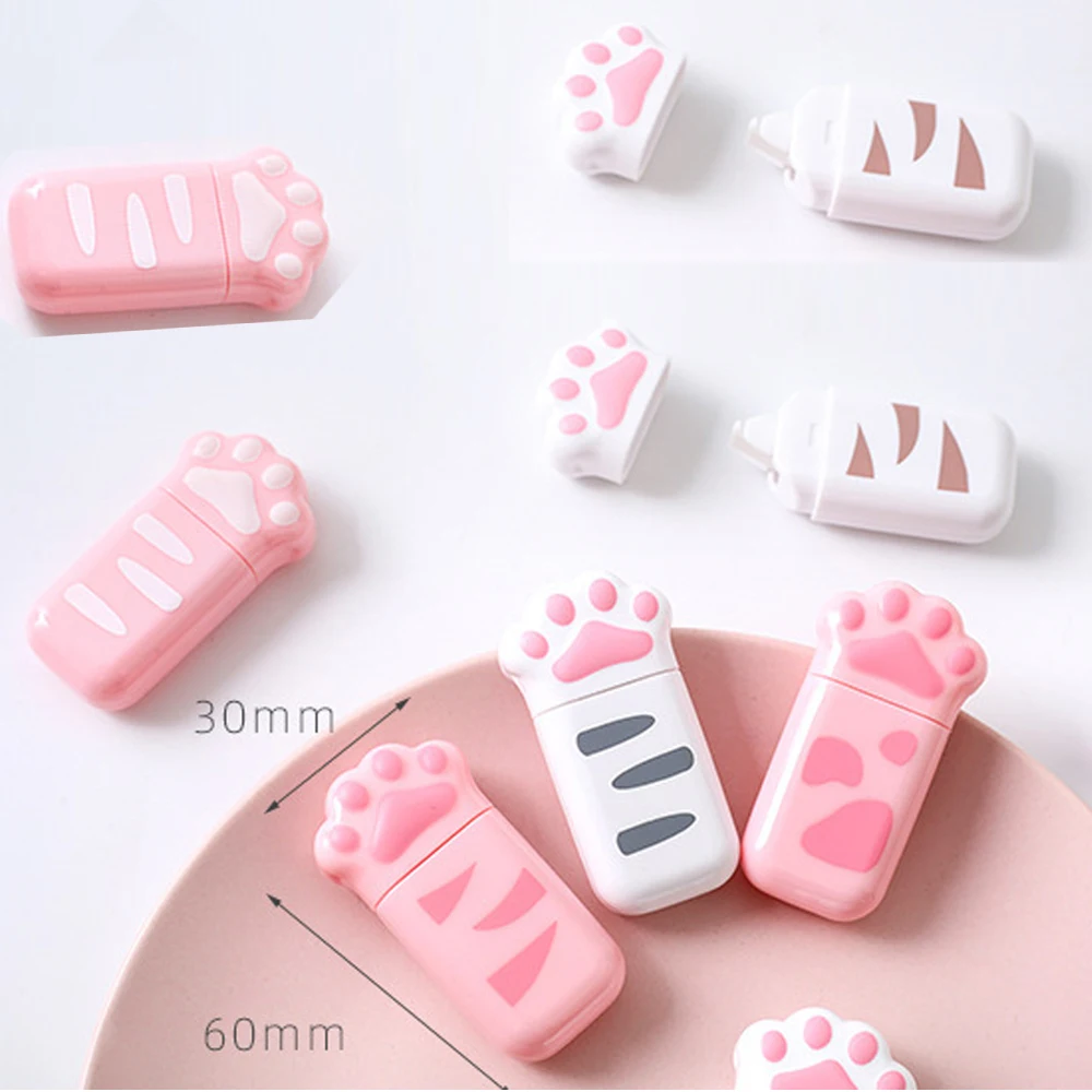 لطيف هدية عملية مدرسة مكتب التموين القرطاسية المحمولة الأبيض خارج مصحح القط مخلب تصحيح الشريط تصحيح الإمدادات #6