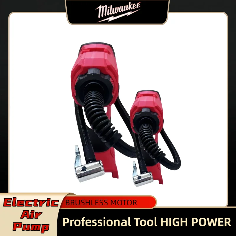 Milwaukee akumulátorové elektrické vzduchové čerpadlo, ruční vzduchový kompresor, dobíjecí vzduchové čerpadlo, 18V baterie, automatické hustilky pneumatik - náhled 5