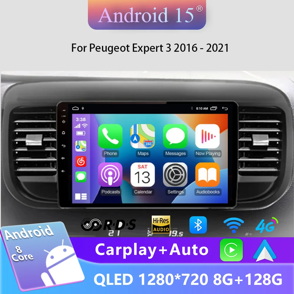 Android 15 Car Video For Citroen Jumpy 3 SpaceTourer For Peugeot Expert 3 For Toyota Proace 2016 - 2021 Android GPS Navigation