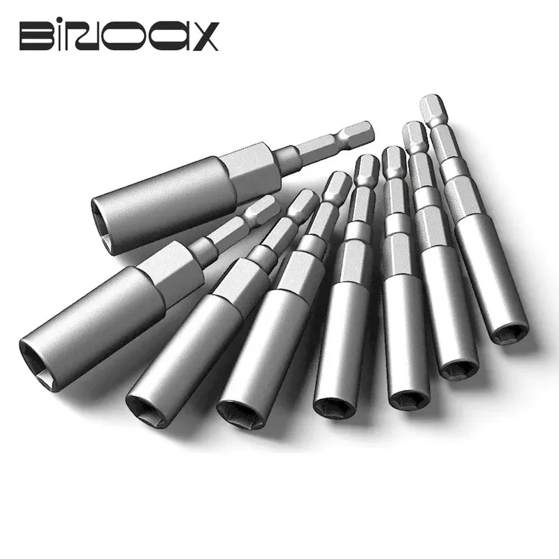 10/15Pcs Deepened Impact Socket Adapter Set 5.5-19mm, 1/4 Inch Nut Driver Socket Bitsfor Electric Screwdriver &Manual Repair Use