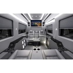 Luksusowy Mercedes Sprinter Van Pełna aktualizacja ścian wewnętrznych VIP Sprinter Ulepszenie wnętrza Przegrody samochodowe Van Seat Kit 906 w906