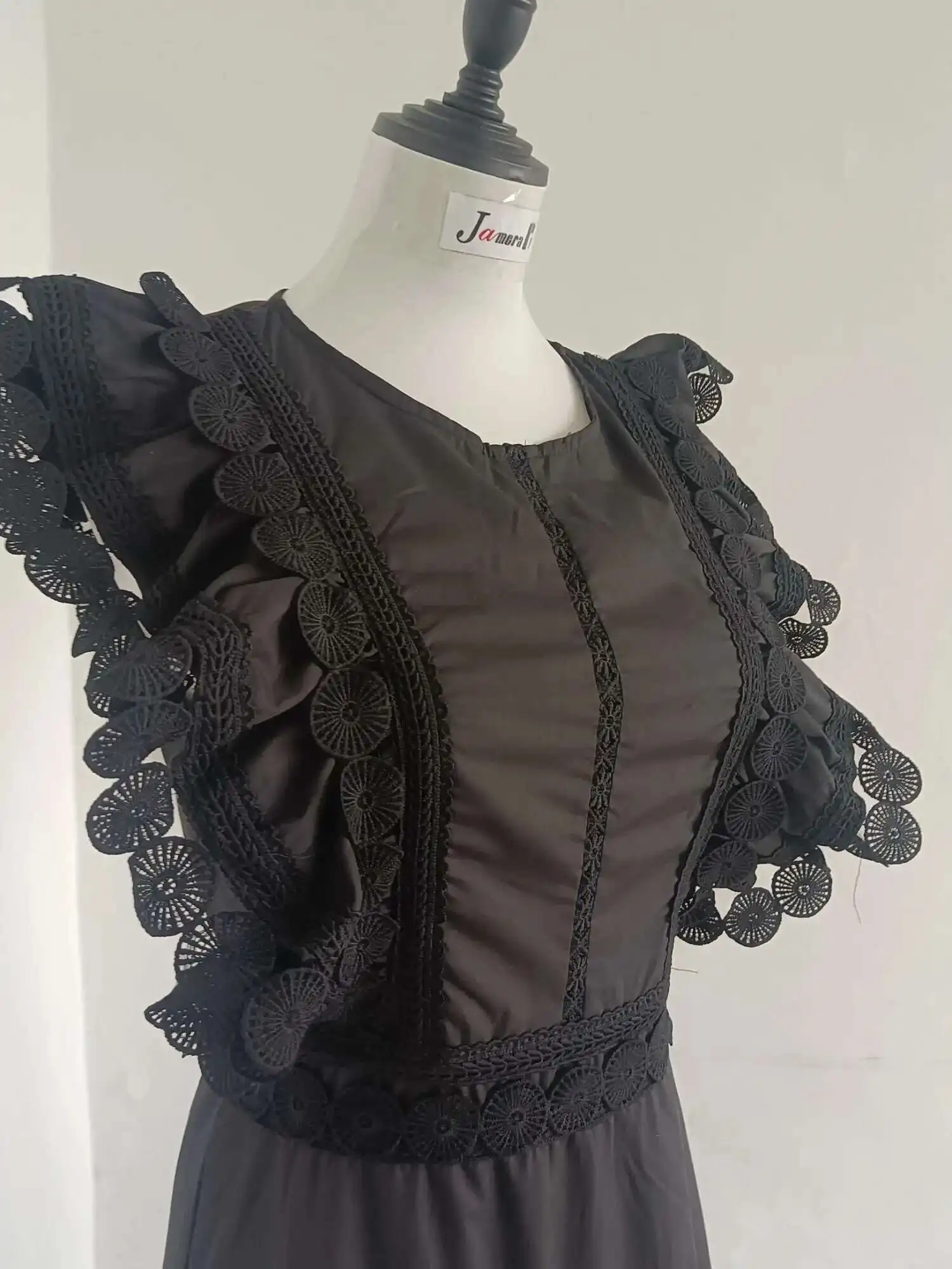 JAMERARY-Vestido largo de diseño de pasarela para mujer, prenda de manga con volantes, color blanco, para fiesta de noche y graduación