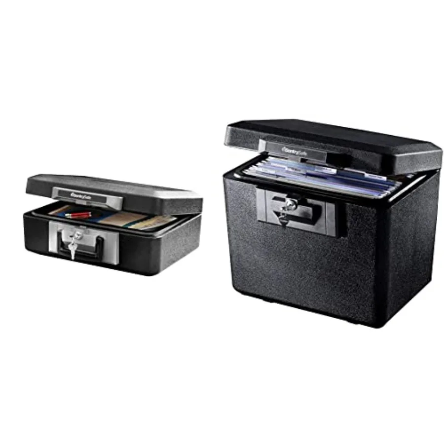 

Fireproof Safe Box with Key Lock, Chest Safe with Carrying Handle to Secure Valuables and Jewelry, 0.25 Cubic Feet, 6.3 x 15.3