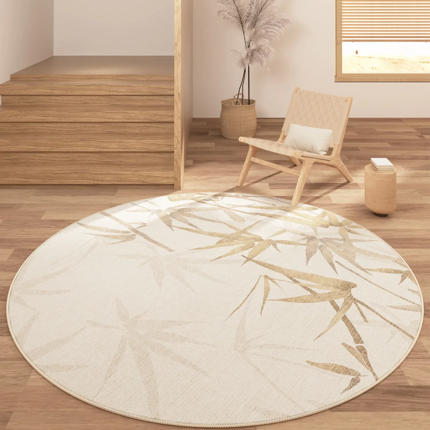 

Round Living Room Carpet Circle Velvet Wabi Wind Cream Entrance Bedroom Bedside Blanket Non-slip Floor Mat