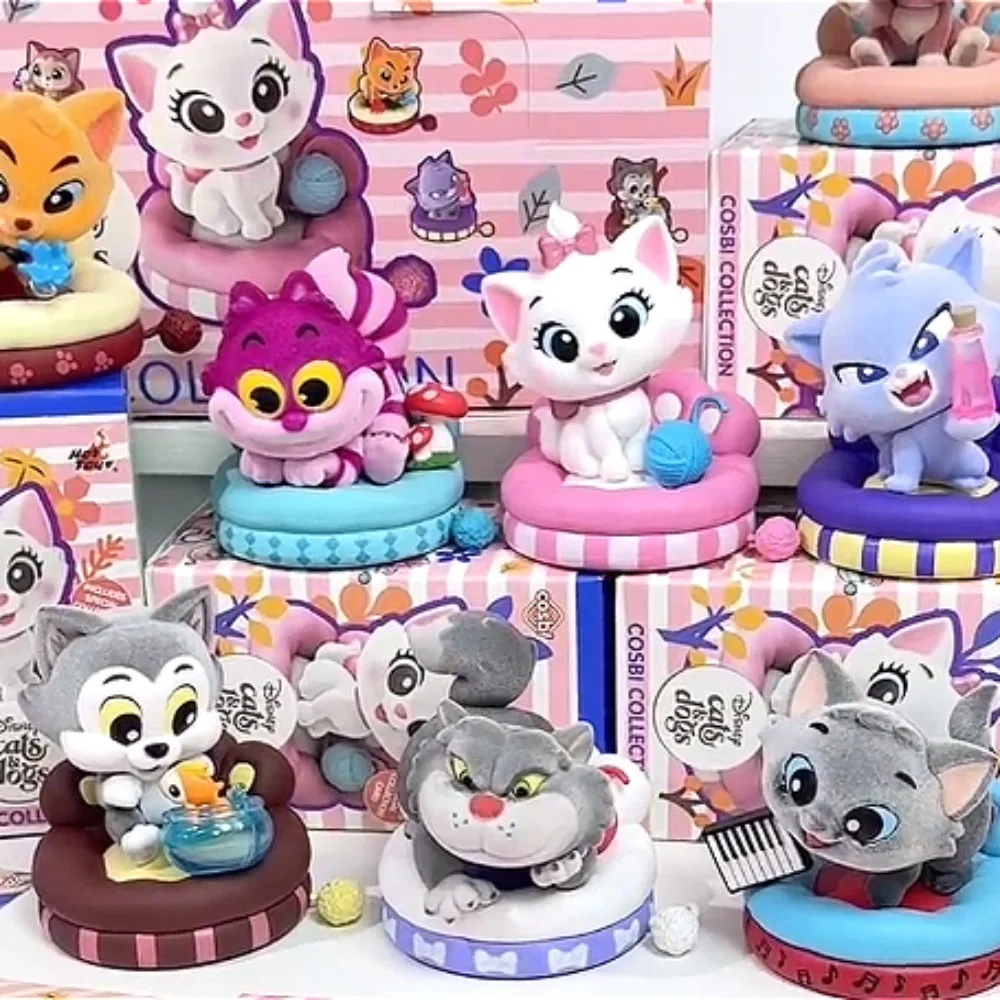 ของเล่นร้อน Disney Cat Party Cosbi กล่องตาบอดของเล่นมินิตุ๊กตา Kawaii การ์ตูน Cat Surprise ของขวัญโต๊ะเครื่องประดับ Mystery Box Collection