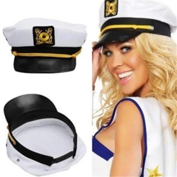 Fashion Sailor Cap White Captain Marine Caps with Anchor Hats For Women Men Casual Stylish Child Fancy Cosplay Hat Accessories