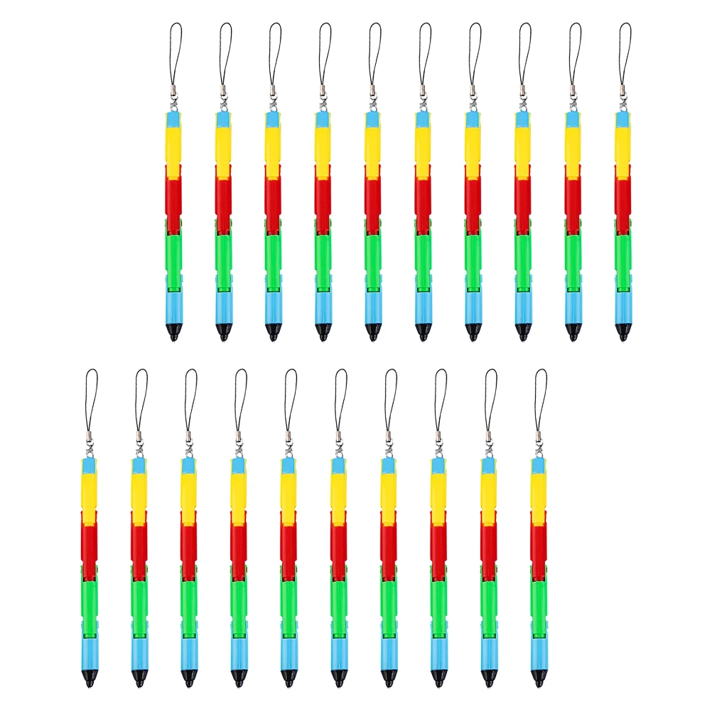 

20 Pcs School Supplies Folding Ballpoint Pen Student Use Plastic Bendable Shaped Pens for