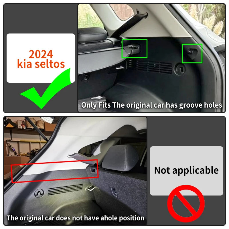 For kia seltos 2024 Cargo Cover Trunk Retractable Parcel Rack Waterproof Shield Privacy Cover Auto accessories