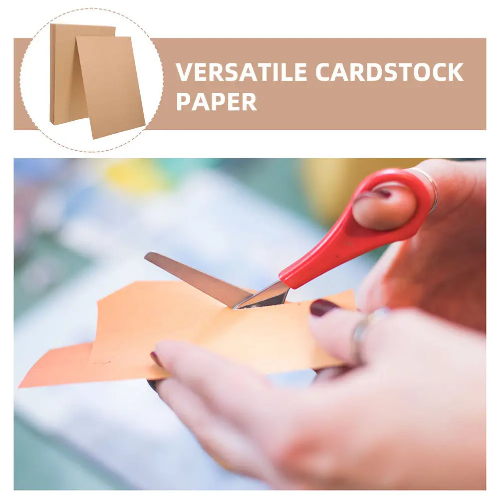 50Pcs Thick Kraft Cardstock Paper Sheets for DIY Crafts Invitations Scrapbooking Brown Cardstock Paper Sheets Craft Cardboard