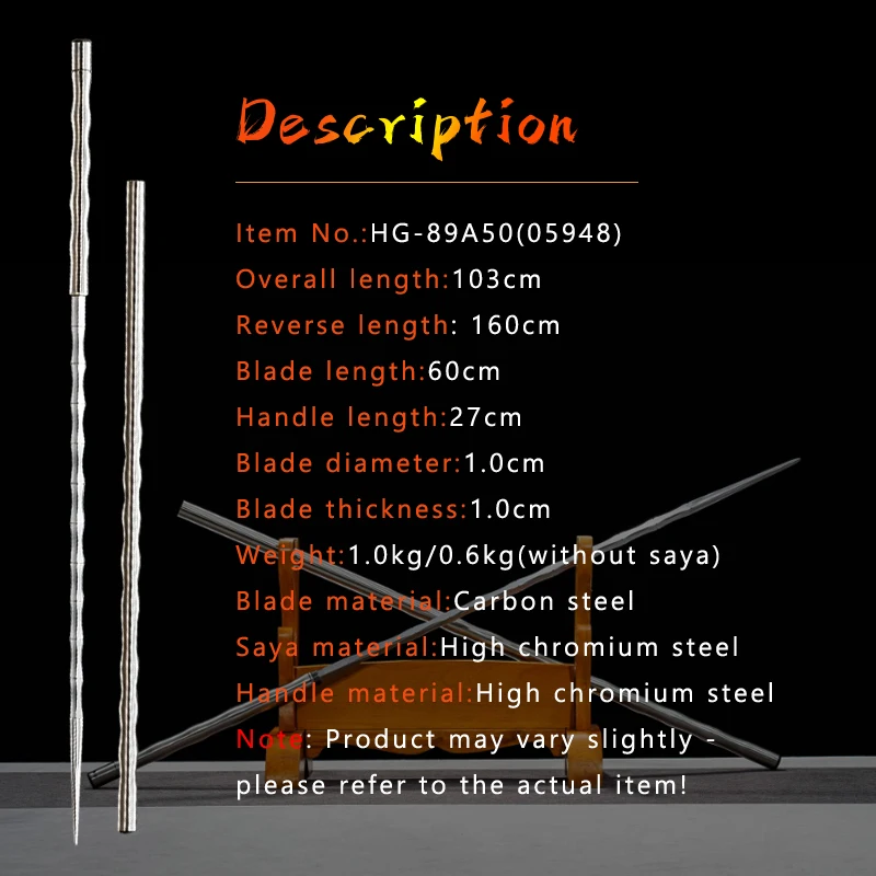 Reversible Splicing Spear,Carbon Steel Whip-shaped blade,Chinese Metal Sword,Total Steel Saya,Wushu Use Art Prop