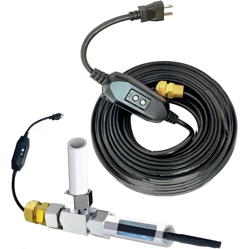 In Line Heating Cable Prevents Water Supply from Freezing, Safe for Drinking Water Pipe, 85Ft 120V