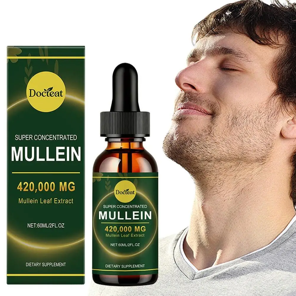 1-10PCS 60ml Docteat 420,000mg Super Concentrated Mullein Leaf Drops – Natural Lung Cleanse & Respiratory Support