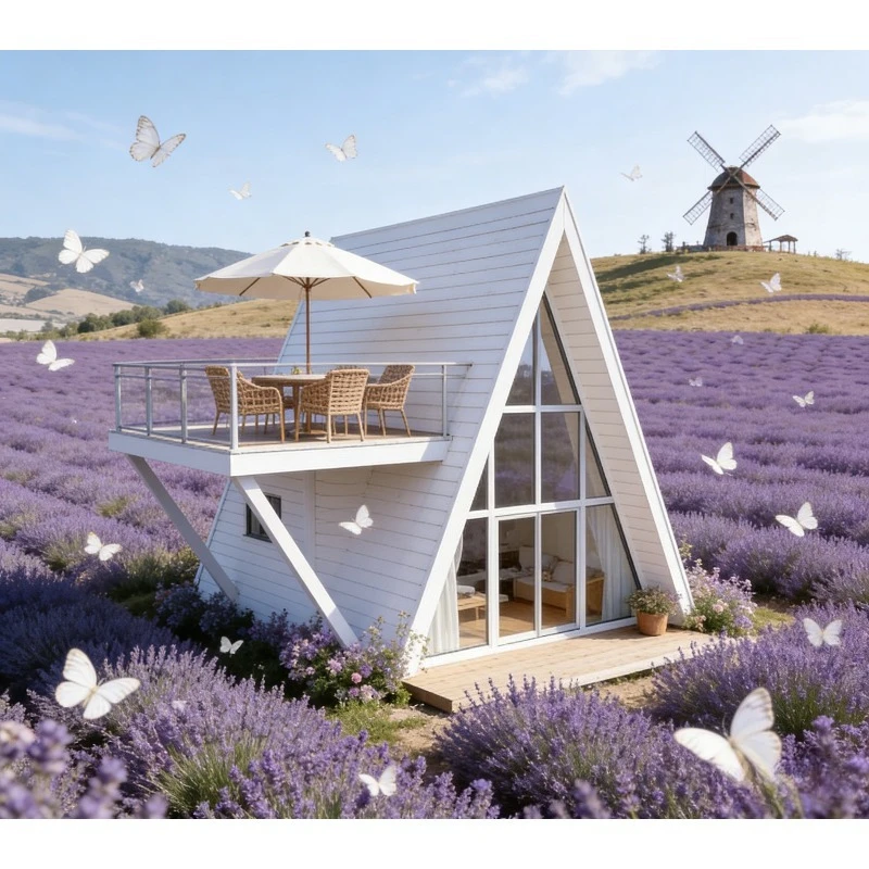 Modern Steel Prefab Container Villas Offices Movable Foldable Triangular Prefab Houses