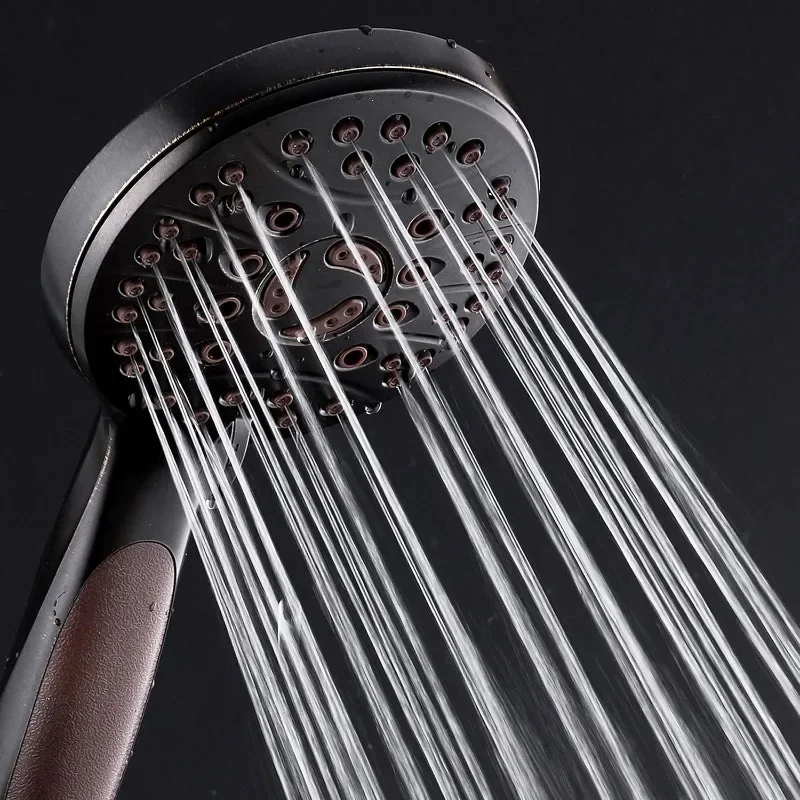 High Pressure 6-Setting Luxury Handheld Shower Head with Extra Wall Bracket, Oil Rubbed Bronze Finish