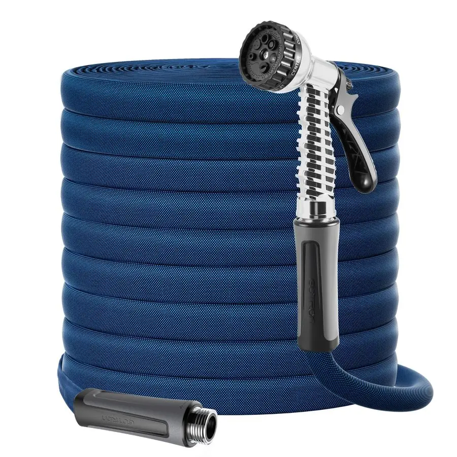 

Садовый шланг длиной 100 футов, нерасширяющийся легкий водяной шланг с 7-функциональным усилителем сопла, поворотной ручкой на 360 градусов, гибкий, без Kink, износостойкий