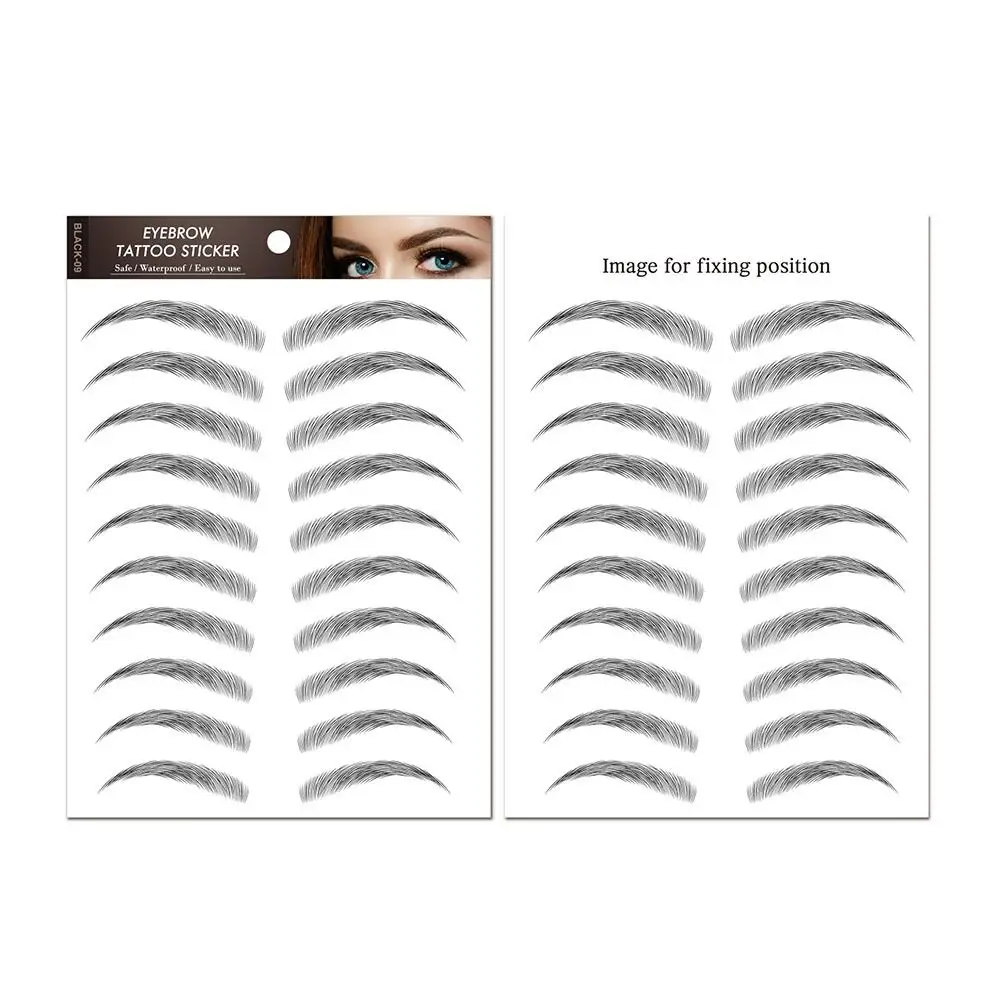 3D False Eyebrow Enhancers Water Transfers Decals Simulation Eye Brow 6D Eyebrow Tattoos Stickers Eyebrow Stickers
