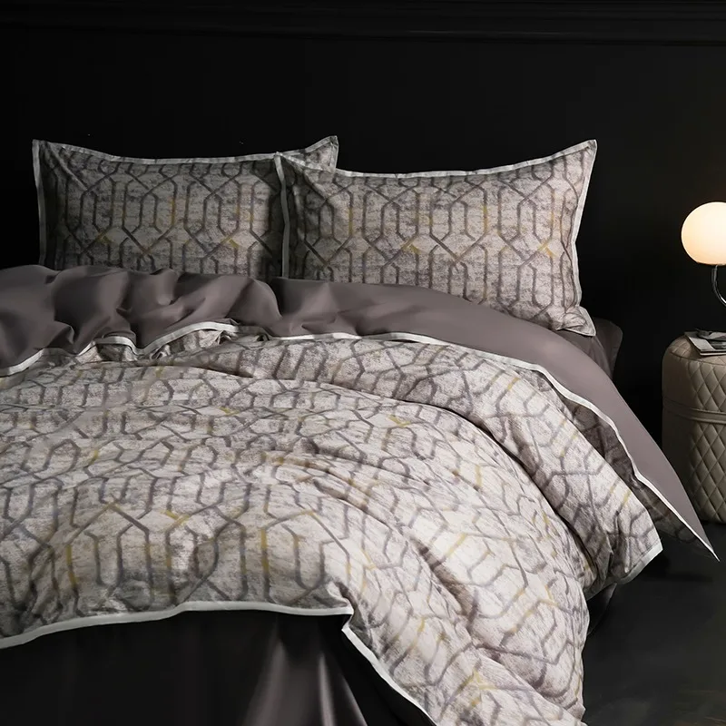 Bed Sheets Duvet Covers Four Piece Thick Autumn and Winter Pure Cotton Long Staple Cotton Light Luxury Bedding