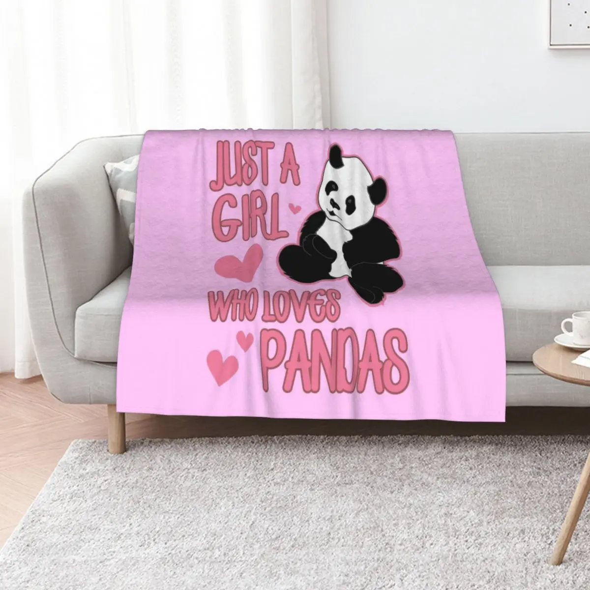 

Just A Girl Who Loves Pandas Best Cute Gift print Throw Blanket Thin Soft Blanket for Summer Night Sleeping