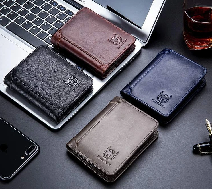 

Многофункциональный тройной квадратный деловой мужской кошелек, короткий кожаный молодежный кошелек для водительских прав, сумка для карт