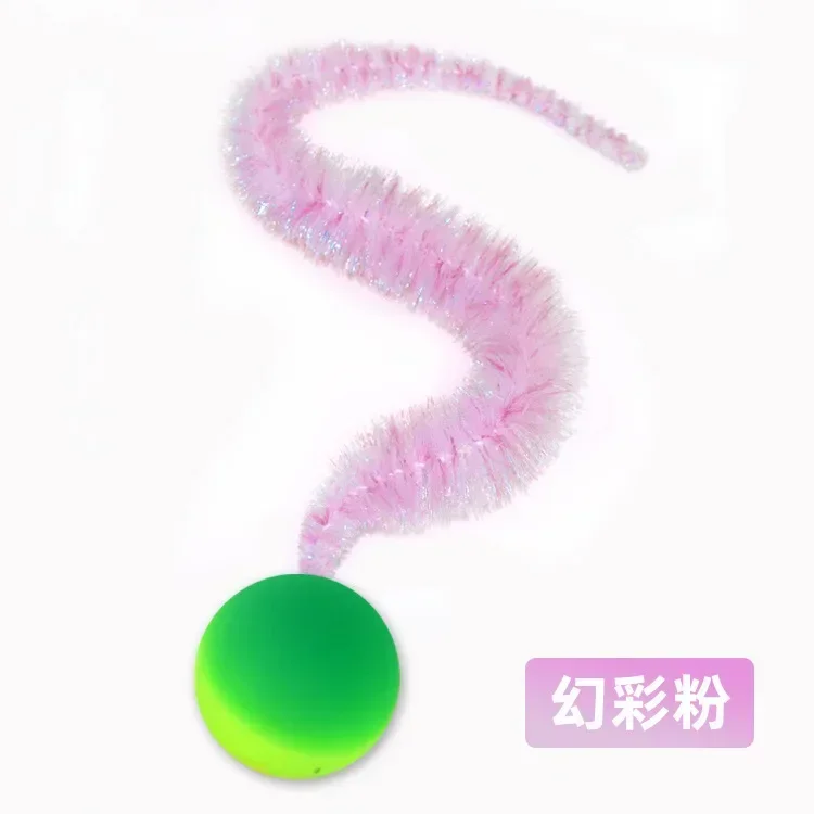 1/5/10PCS Cat interactive toys Tickle Cat Colorful bouncing ball Pet supplies Puzzle teasing indoor cat caterpillar elastic toy