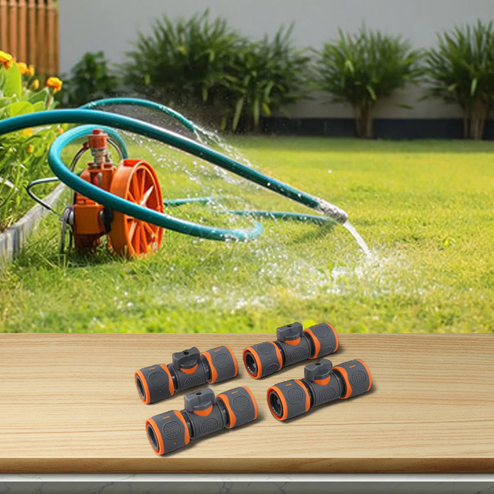 

Garden Connectors Quick Connector Daily Watering Tasks Efficient Gardening Robust ABS Plastic Hose Connector With Valve