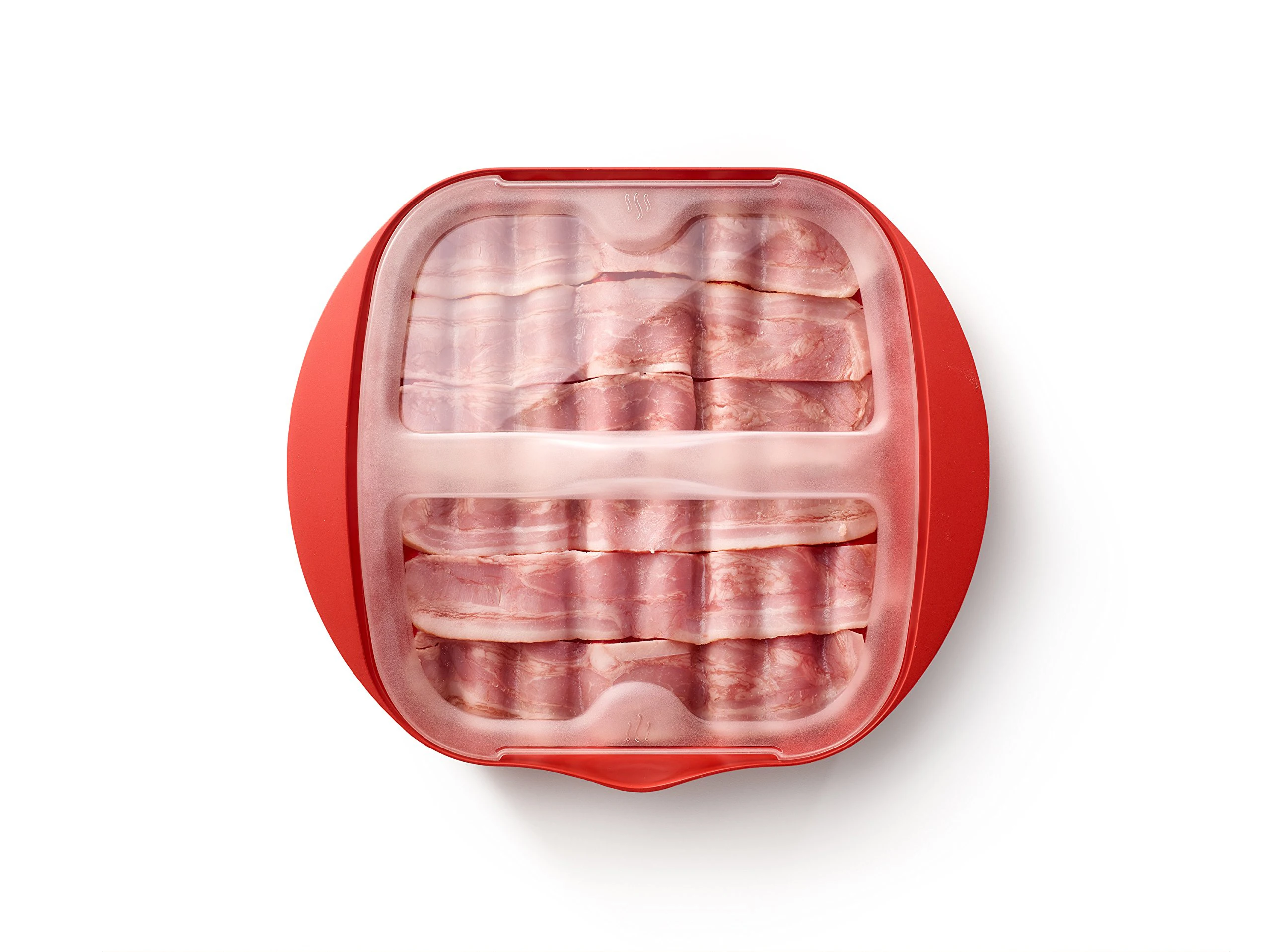 Microwave Bacon Baking Tray (With Splash-Proof Cover) Bacon Baking Tray Convenient And Fast Maker Efficient Kitchen Cooking Tool