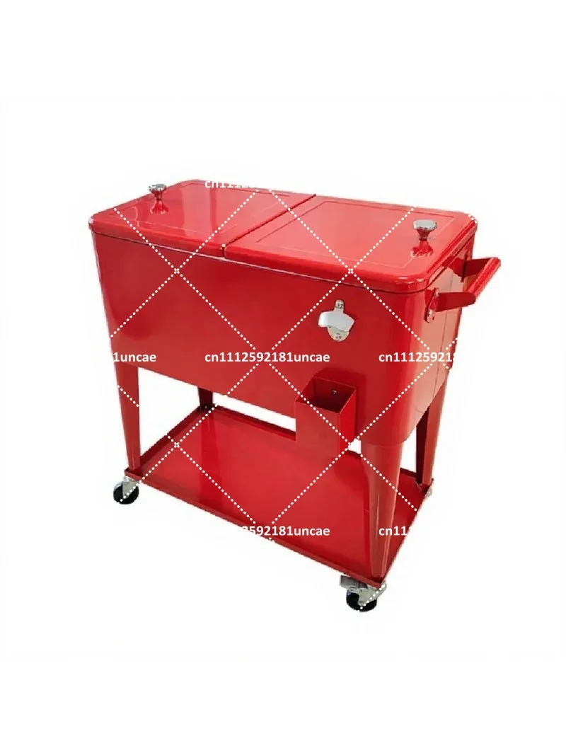 Retro Refrigerated Beverage Cooler Ice Bucket for Parties, Portable Insulated Drink Chiller