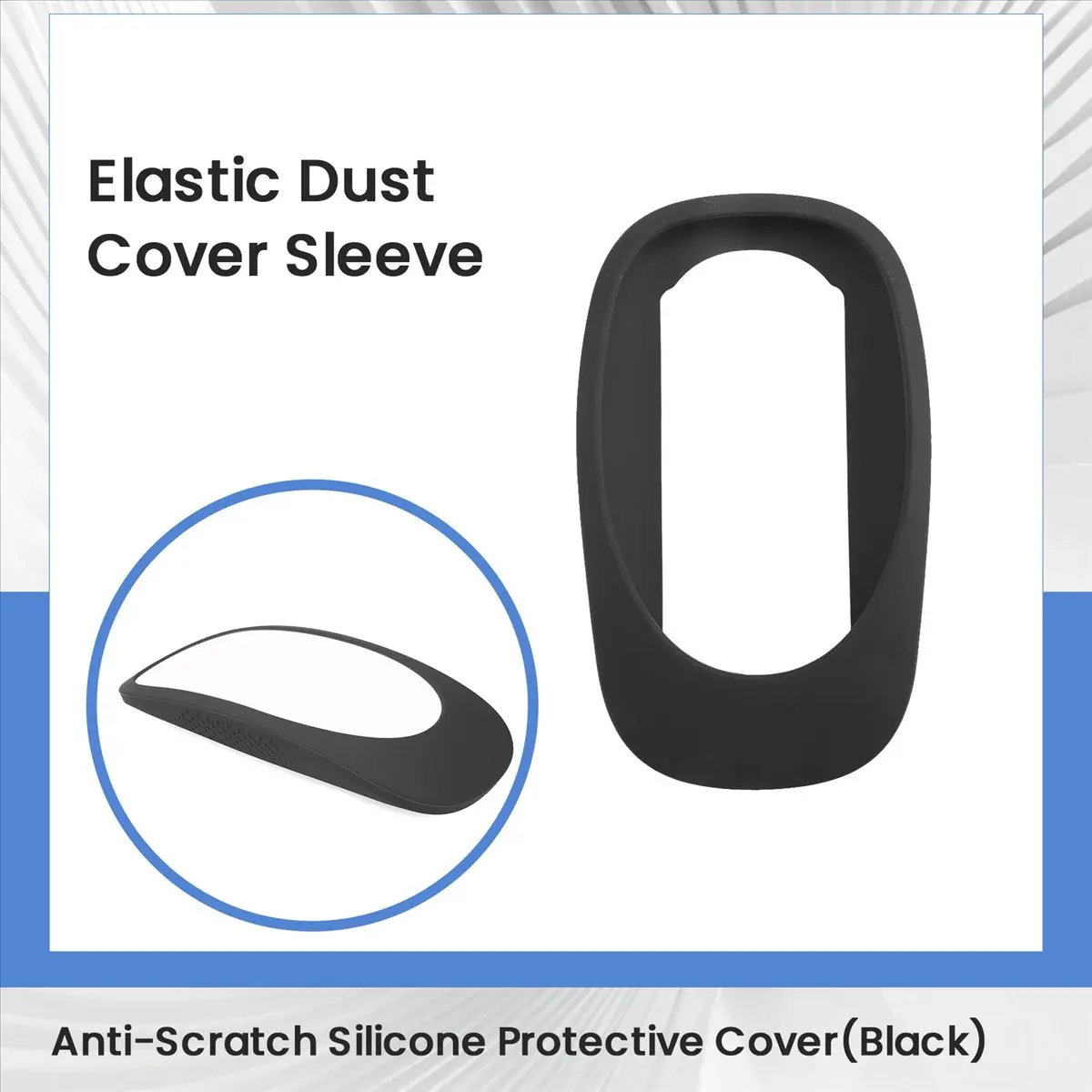 A40I Elastic Dust Cover Sleeve for Magic Mouse 1 & 2, Anti-Scratch Silicone Protective Cover(Black)