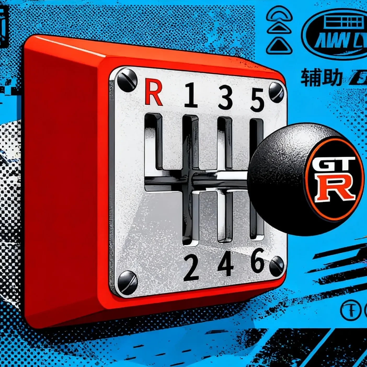 Gtr Racing Gear Switch Panel Decorative Cover 6-Speed Manual Transmission Protective Cover Living Room Wall Decoration