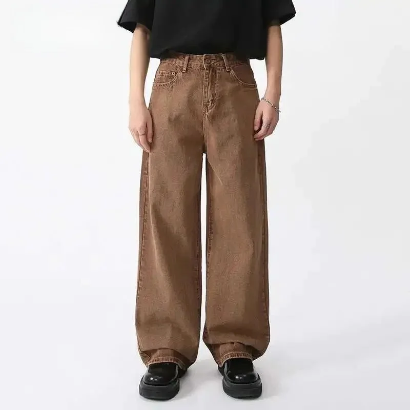 

IEFB мужские повседневные джинсовые брюки кофейного цвета, новые весенние свободные брюки Cleanfit Sle Dstring, нейтральное полиэфирное волокно, устойчивое к...