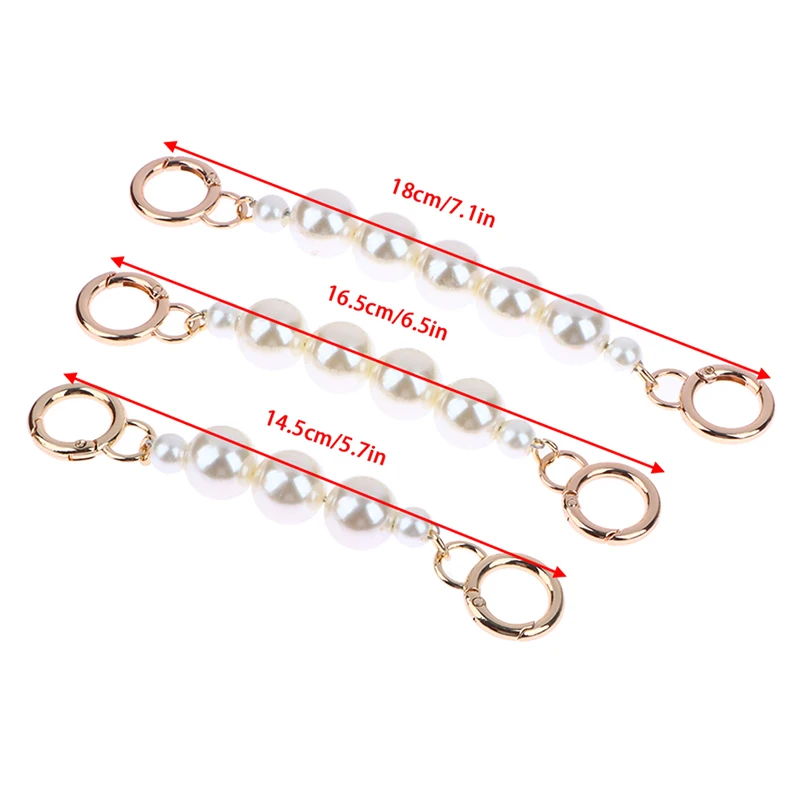 Pearl Bag Chain Strap Extender Bag Hanging Chain Pearl Decorative Chain Girls Bag Accessories Handbag Chain Shoulder Bag Chain