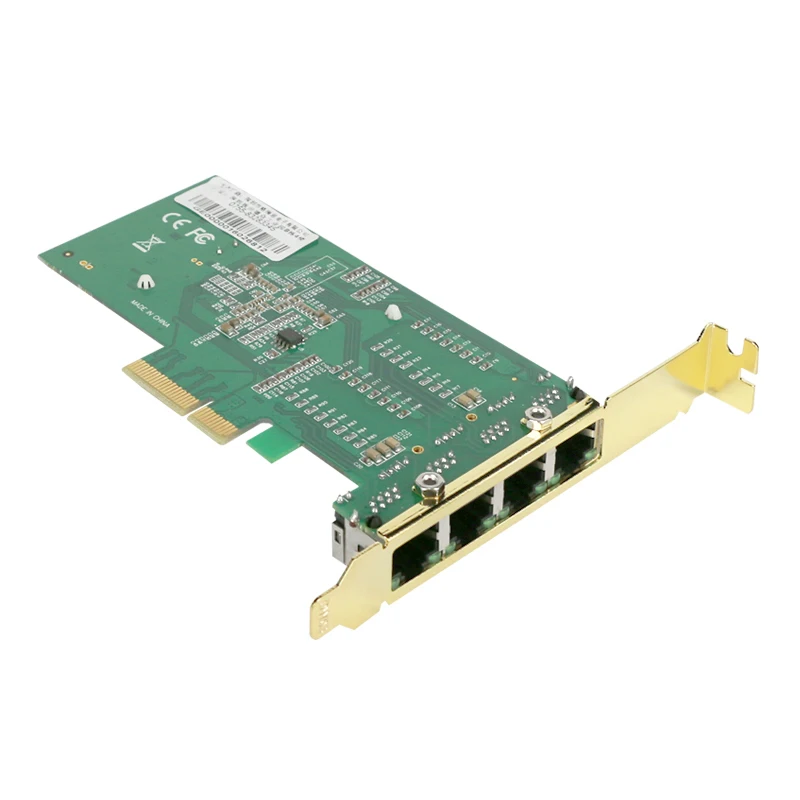 Para tarjeta Intel I350-T4 PCIe X4 Gigabit Ethernet (4 puertos) - NIC de servidor/escritorio con VLAN, WOL, cámara y visión industriales de fibra