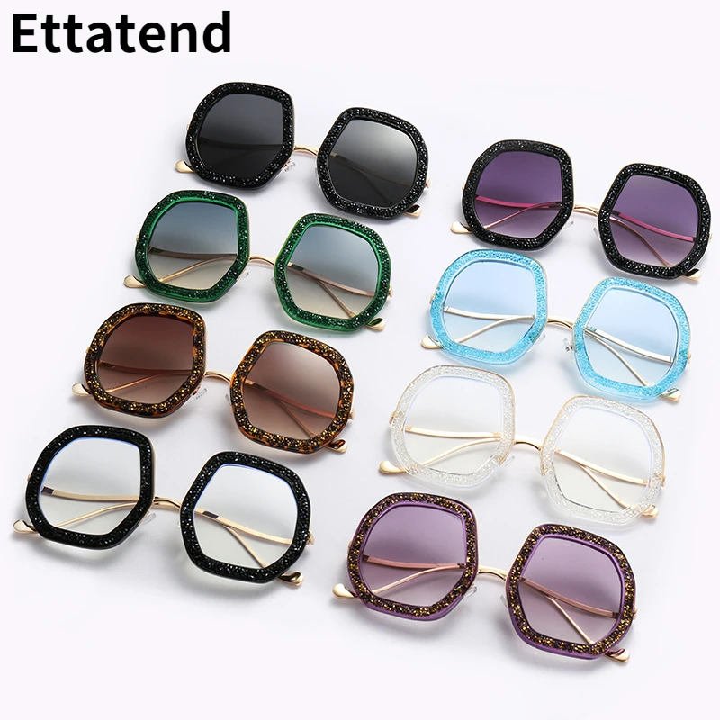 

Oversized Irregular Frame Luxury Brand Sunglasses Women Ins Fashion Design Bling Diamond Sun Glasses Vintage Shades Gafas De Sol