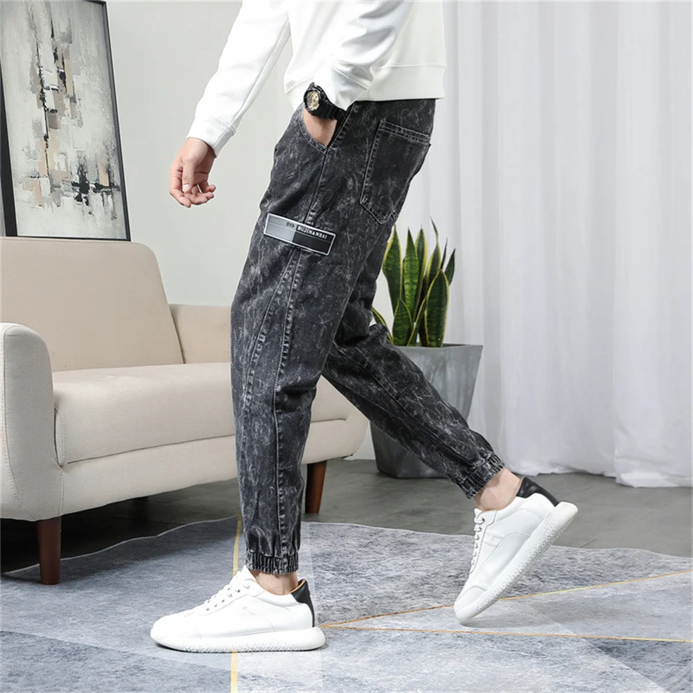 Men Jeans Korean Style Chic Denim Simple Ankle-length Casual Pockets Young Students Harajuku All-match Zipper Stylish Street