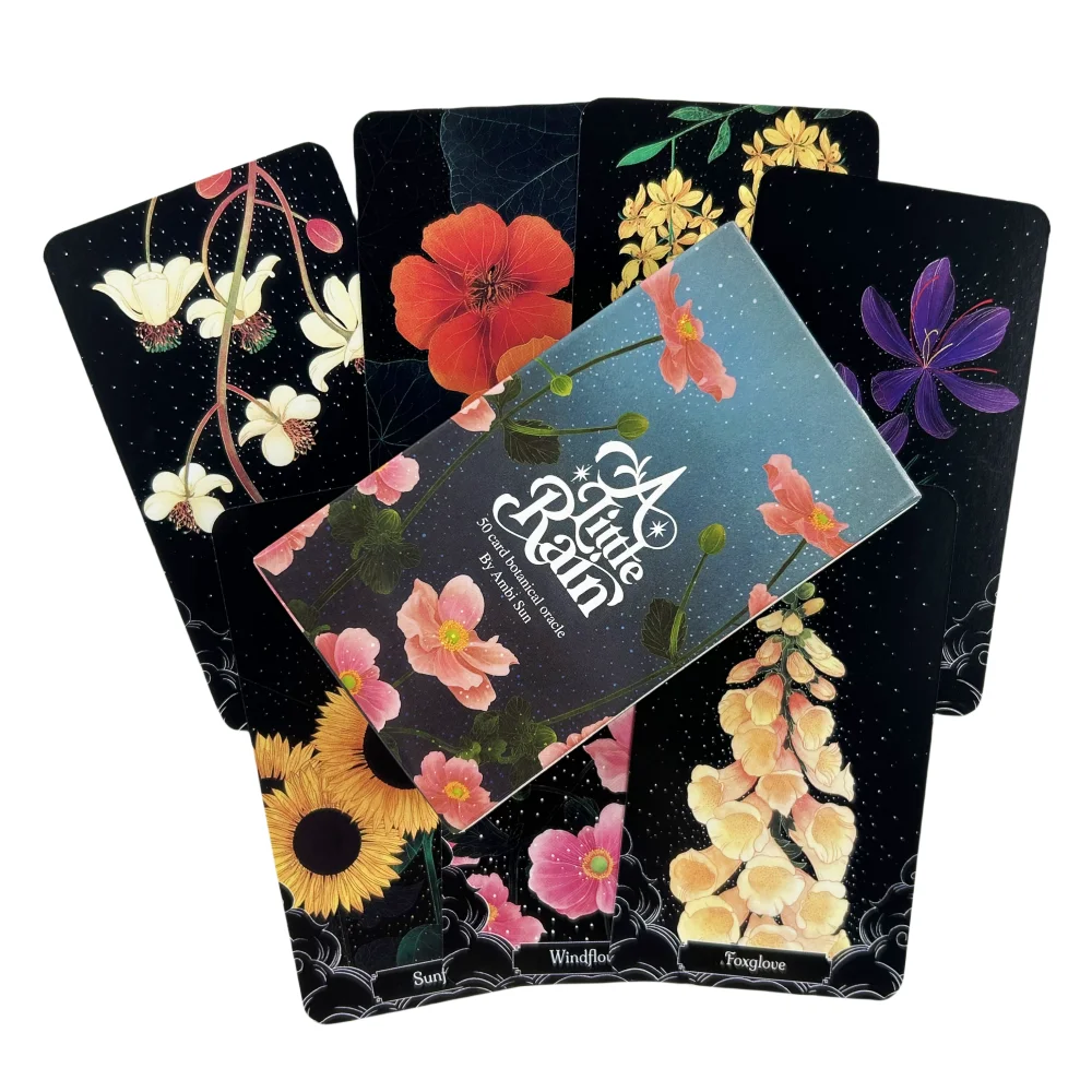 Una piccola pioggia Carta oracolo botanico Gioco da tavolo per feste per il tempo libero Mazzo di tarocchi di profezia di predizione del futuro di alta qualità