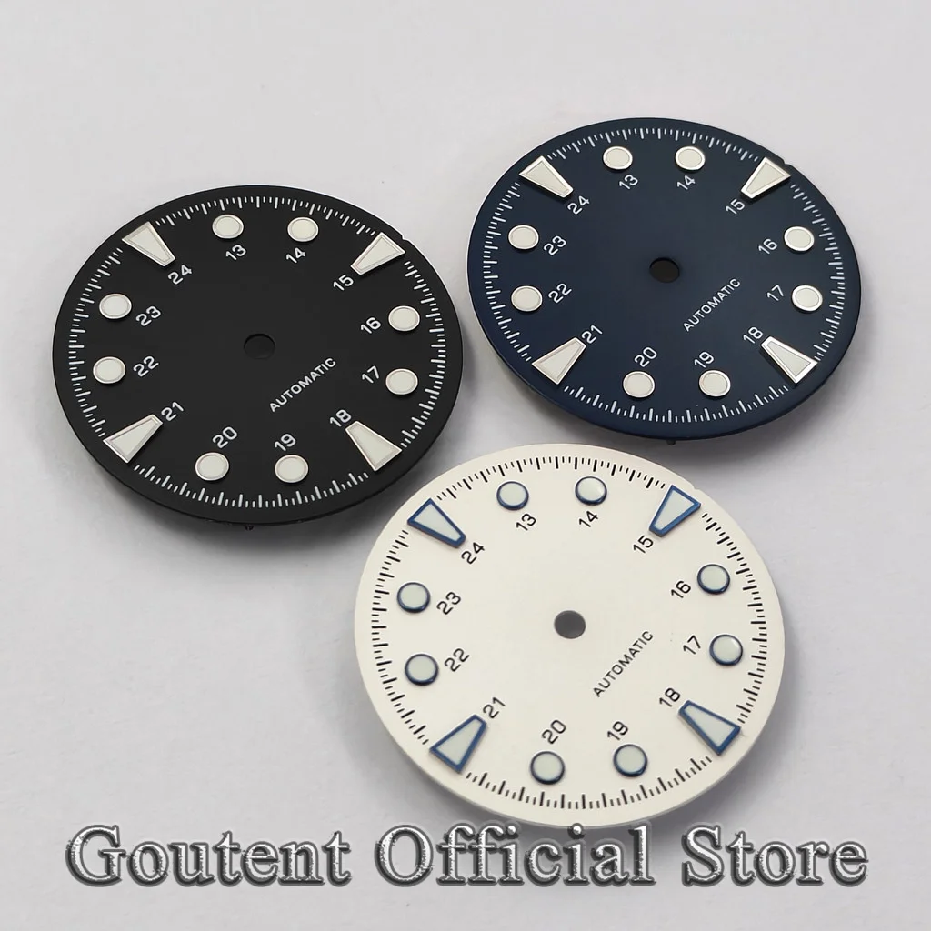 Goutent New 28.6mm Sterile 24H Multi‑Color Watch Dial Green Luminous   Fit NH34 NH35 NH36 DG2813 3804 Miyota 8215 821A Movement