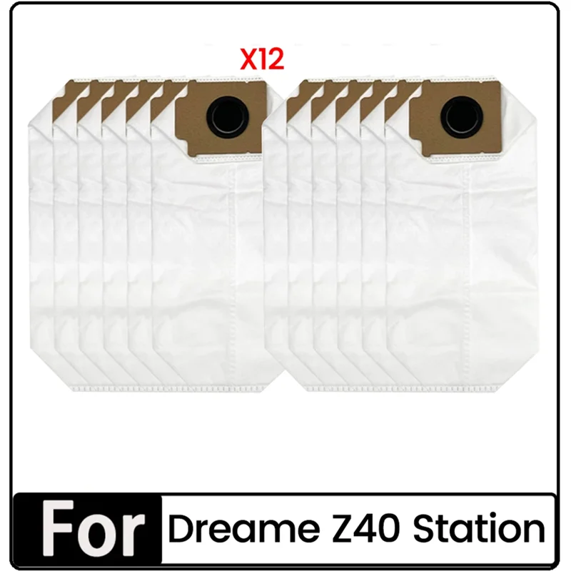 ABUS-12PCS كيس لجميع الغبار Fordreame Z40 محطة مكنسة كهربائية أجزاء استبدال غير المنسوجة كيس لجميع الغبار كيس النفايات