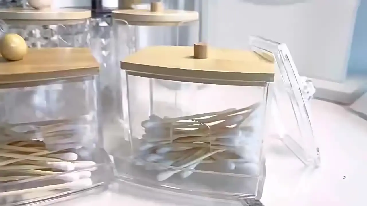 Caja para hisopos de algodón, caja de almacenamiento para baño, caja para bolas de algodón, cajas para toallitas de algodón e hilo dental