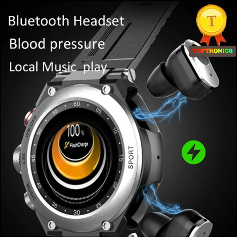 High End New Bluetooth Call Smart Watch Men MP3+TWS 9D Sound Effect Wireless Long Battery Life 128MB Large Memory Music Watches