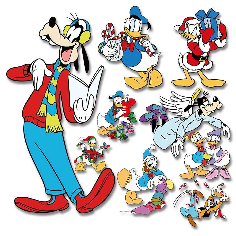 Donald Duck Goofy Applique on Clothes Heat-sensitive patches Stickers on fabric Thermal Transfers Decals Patch