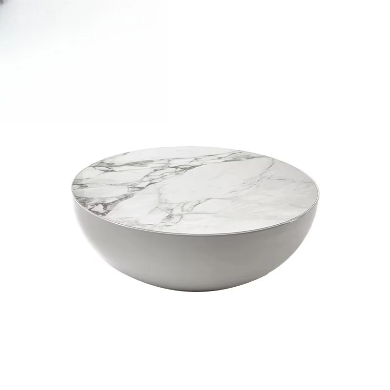 

Italian Design Modern Round Coffee Table Convertible Fiberglass Central Table