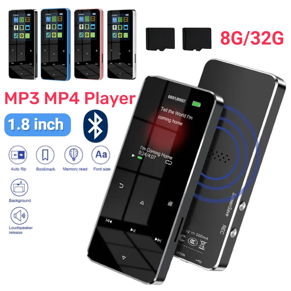 

1.8 Inch TFT MP3 Player Walkman Touch Screen MP3 Music Player USB 2.0 3.5mm Jack Radio with E-book Recording Built-in Speaker