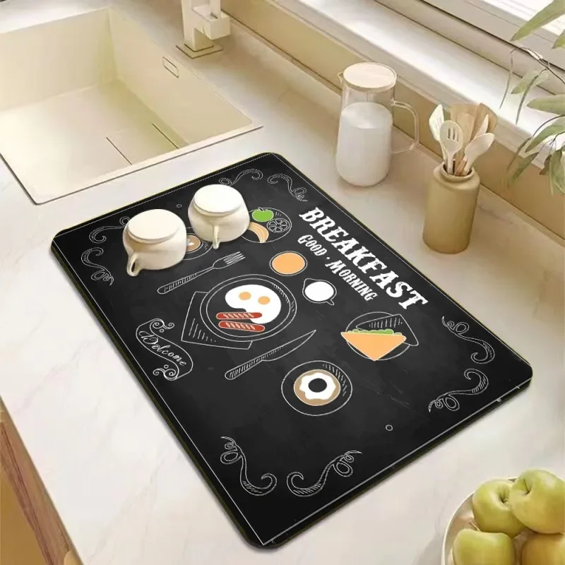 Drying Mat Coffee Mat Super Absorbent Drying Dish Drying Mats for Kitchen Counte Mat for Toilet Countertop Home Supplies