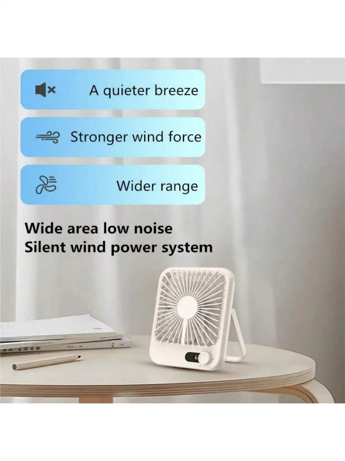 Travel Fan For Sleeping, Portable Fan For Travel Rechargeable With Digital Display, 100 Speed Wind Personal USB Fan With Variabl