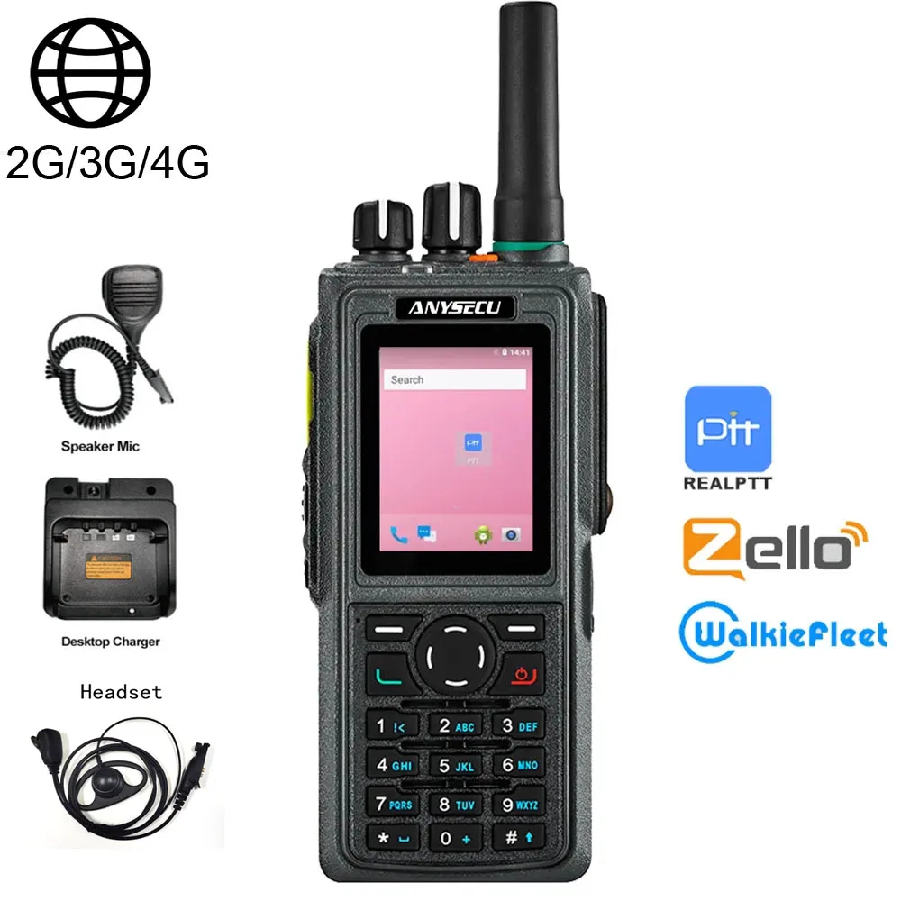 Anysec- Zello, Radio de red 4G, HD760, Android 7,1, desbloqueado con WIFI, funciona con Walkiefleet ptt Real, IP67, teléfono móvil impermeable