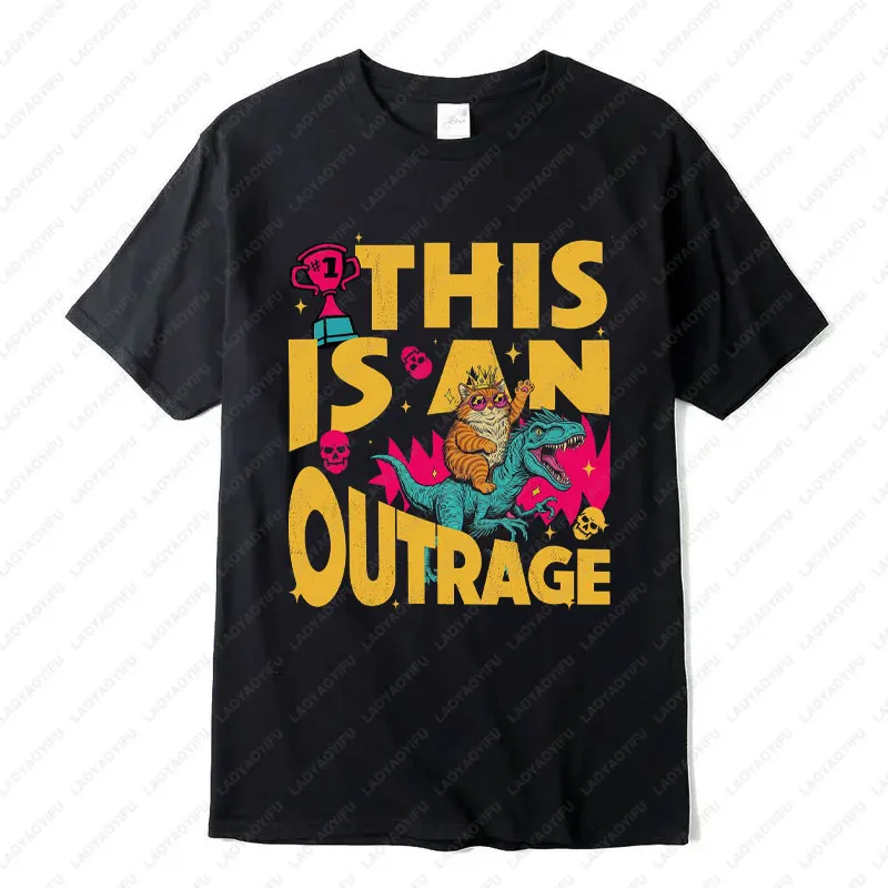 This Is An Outrage Princess Donut Cat Dungeon Crawler Carl Cotton Tshirt Dungeon Crawler Carl Fan T-Shirts Litrpg Lover Gifts
