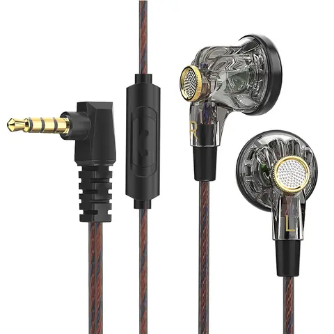 QKZ MDR Wired Earphones With Microphone Music DJ Monitor Sports In Ear Earplug Headphones Black/Purple 3.5MM HiFi Headset