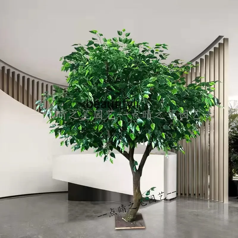 Fake Trees Simulation Banyan Tree Decorative Large Green Plants Ground Floriculture New Year's Wish Happiness Tree Pachira